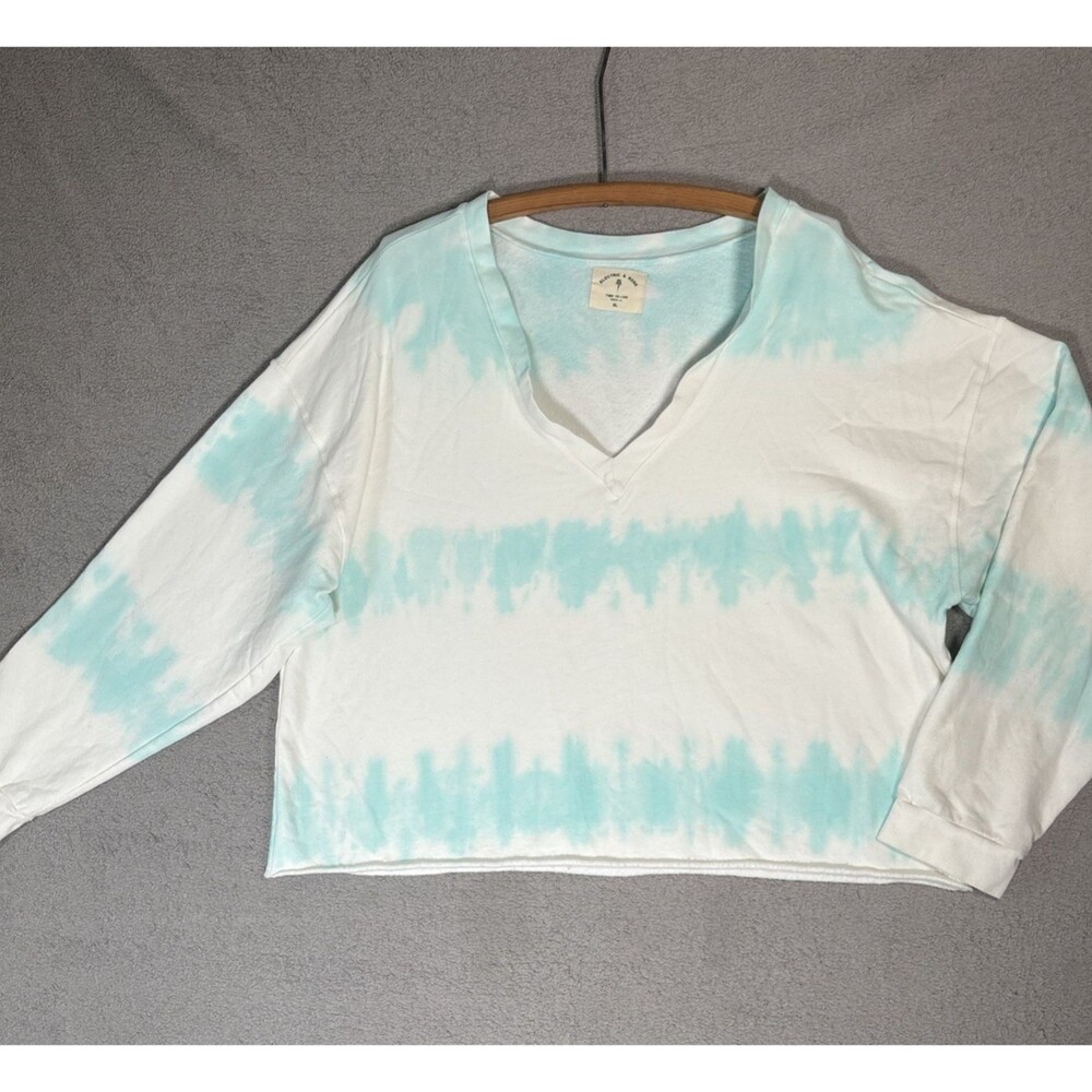 Electric & Rose Womens Sweater XL Boxy Fit Tie Dye Boho Venice Beach Lounge Cozy